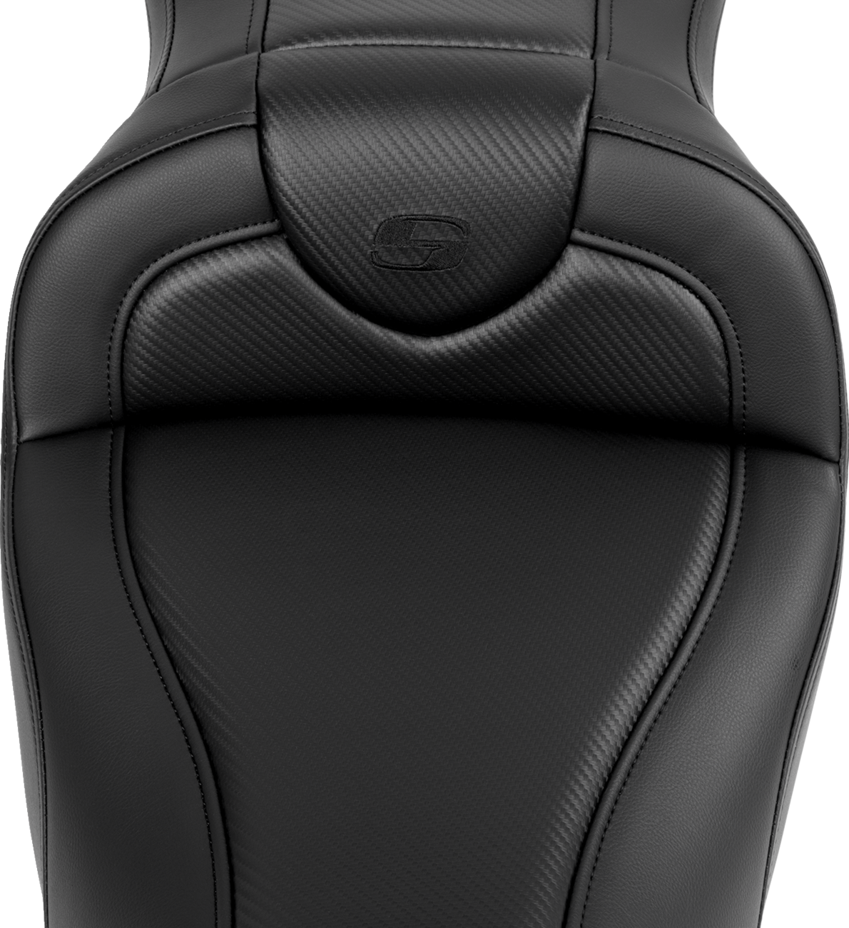 SADDLEMEN Roadsofa™ Seat - without Backrest - Carbon Fiber - Black Stitch - 'FL '08-'19 808-07B-18500