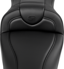 SADDLEMEN Roadsofa™ Seat - without Backrest - Carbon Fiber - Black Stitch - 'FL '08-'19 808-07B-18500