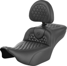 SADDLEMEN Roadsofa™ Extended Reach Seat - with Backrest - Honeycomb - FLTR/FLHX '23-'24 823-07-190B0