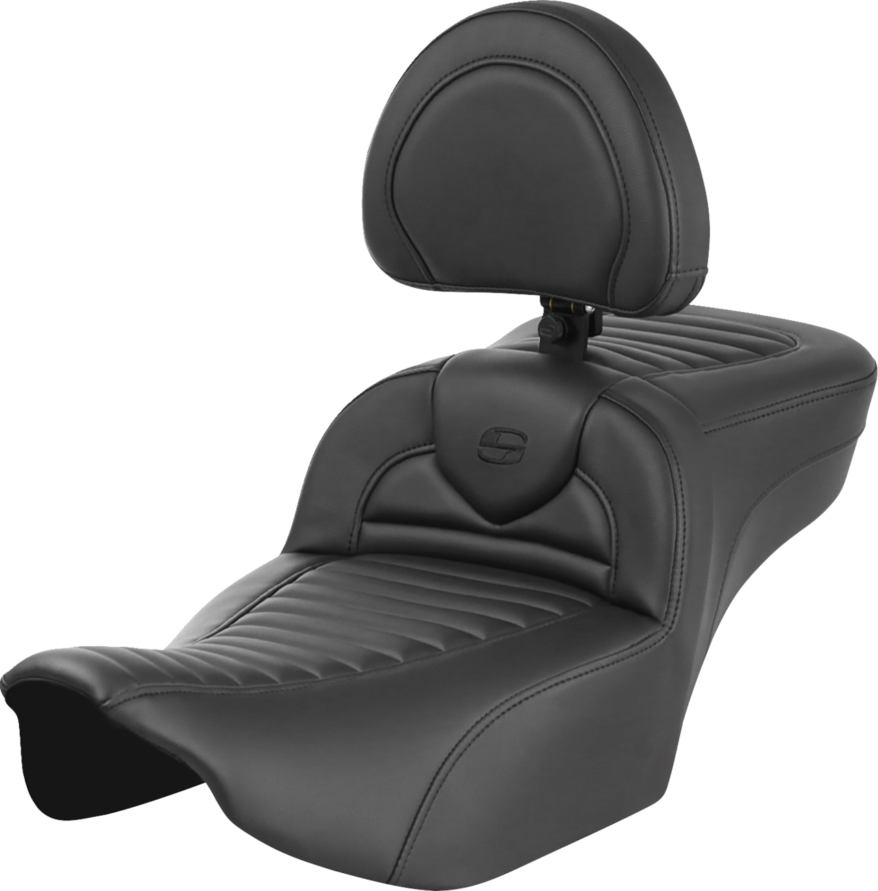 SADDLEMEN Roadsofa™ Extended Reach Seat - with Backrest - Tuck-n-Roll - FLTR/FLHX '23-'24 823-07-203B0