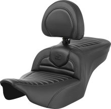 SADDLEMEN Roadsofa™ Seat - with Backrest - Tuck-n-Roll - Carbon Fiber - FLTR/FLHX '23-'24 823-07-204B0