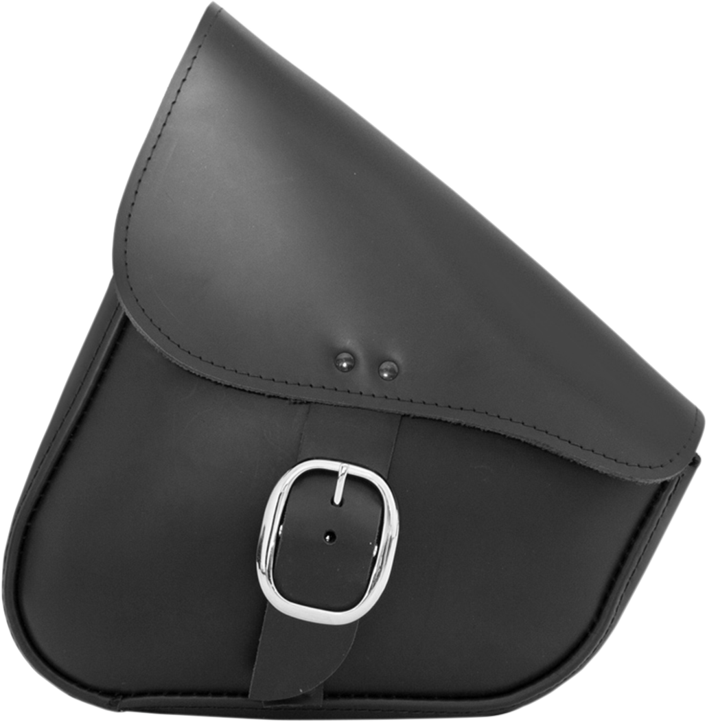 WILLIE & MAX LUGGAGE Leather Swingarm Bag - Black with Chrome Buckle 59823-00