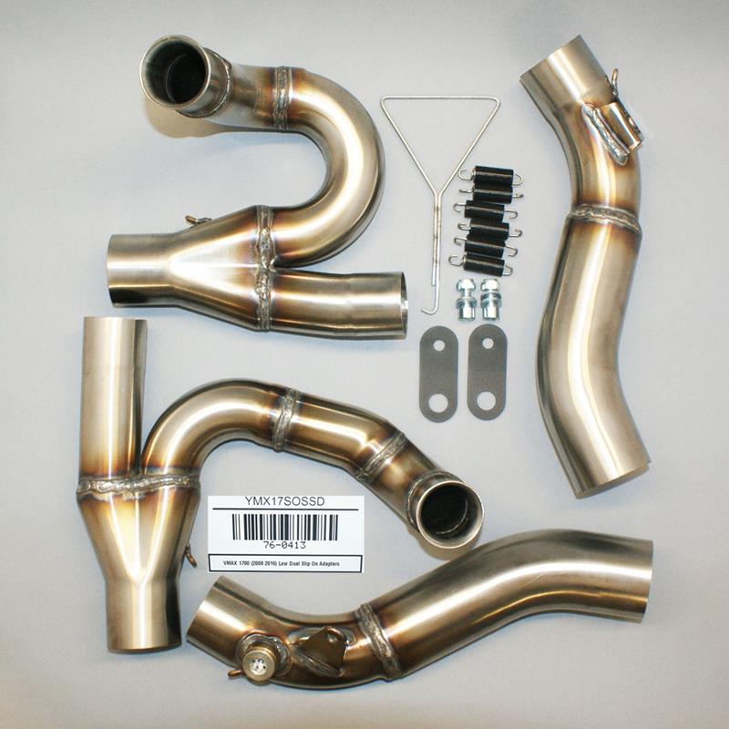 Hindle Exhaust for Yamaha Vmax (09-15)  Dual Slipon Adapter with Evolution Carbon Mufflers/Carbon Tip