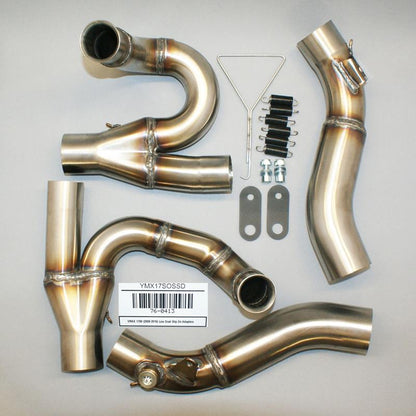 Hindle Exhaust for Yamaha Vmax (09-15)  Dual Slipon Adapter with Evolution Black Ceramic Mufflers