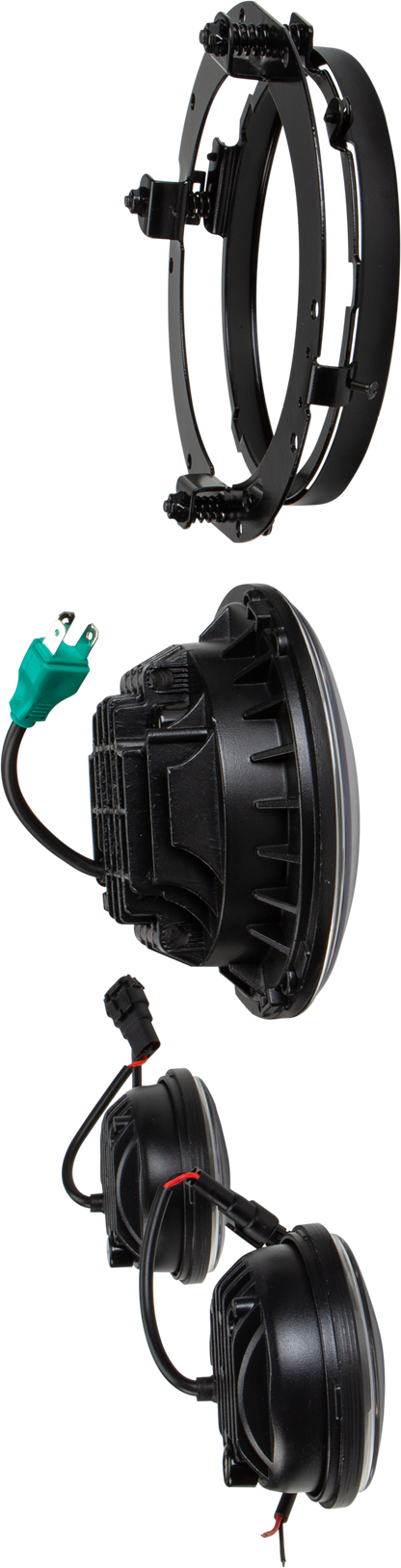 Led Headlight/Passing Lamp Set Black