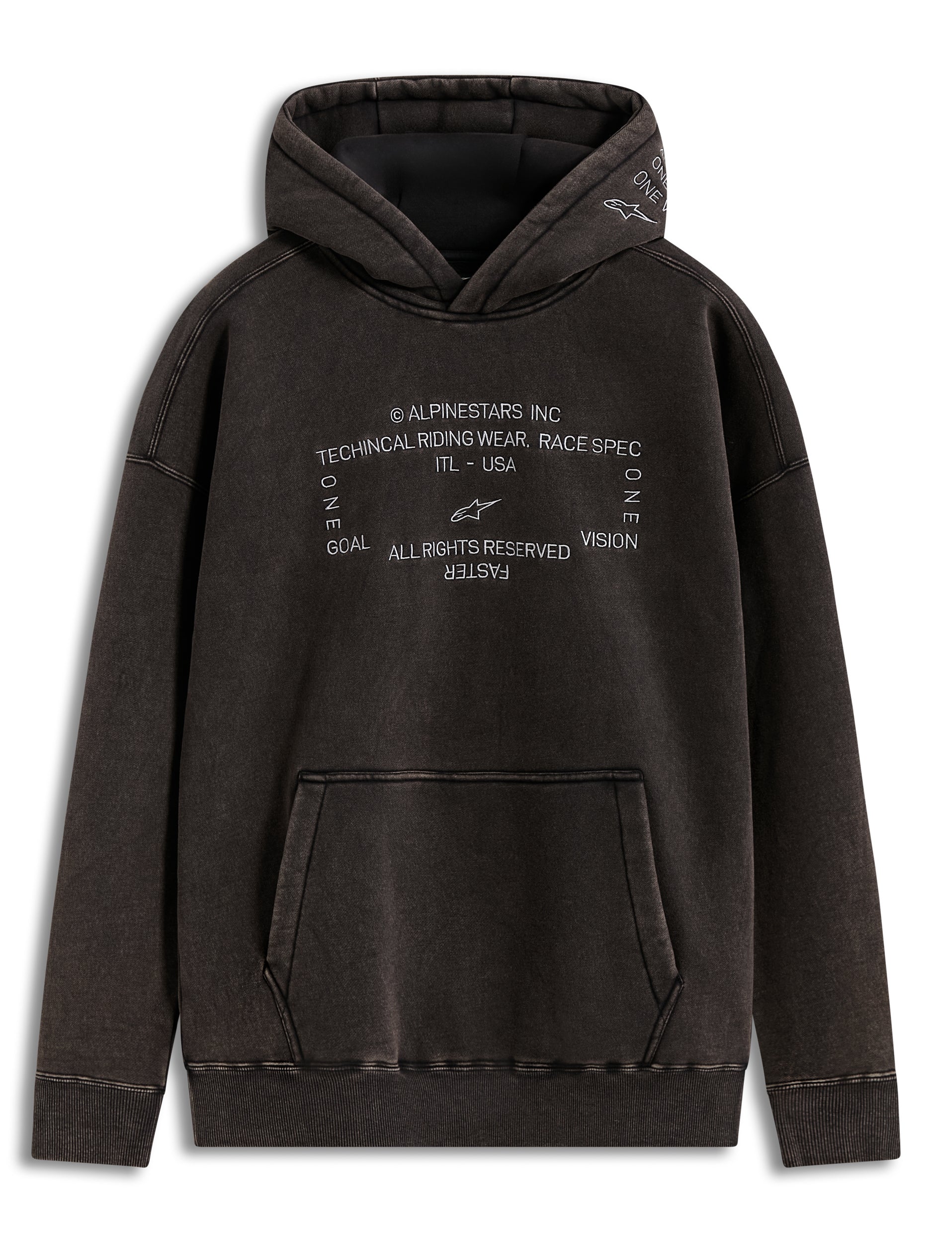 Infinite Washed Ovrsizd Hoodie Washed Black Sm