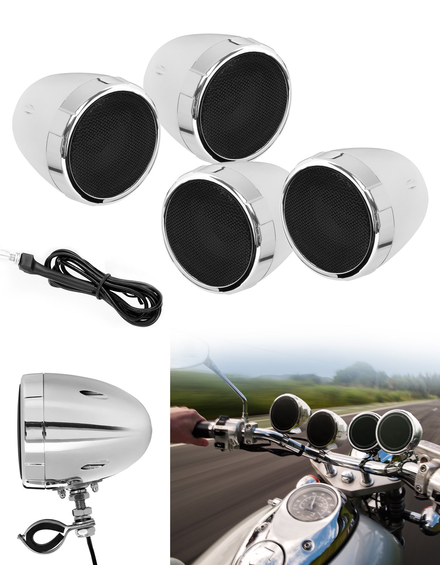 4 Speaker System Chrome