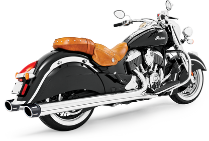 Combat Slip Ons 4.5" Chrome W/Black Tip Indian