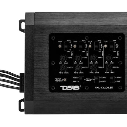 DS18 8-Channel Class-D Amp Full-Range 8 x 150 Watts RMS at4 ohm IP67 Waterproof Rating
