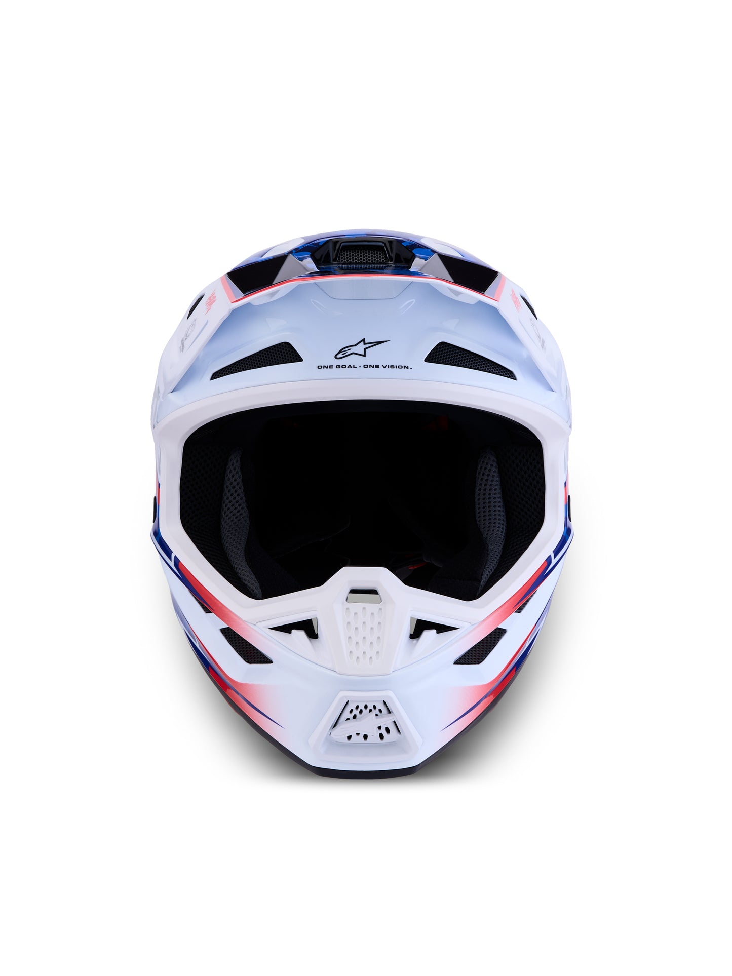 S M7 Blaster Helmet Ece06/Dot Wht/Blue/Red Glossy Sm