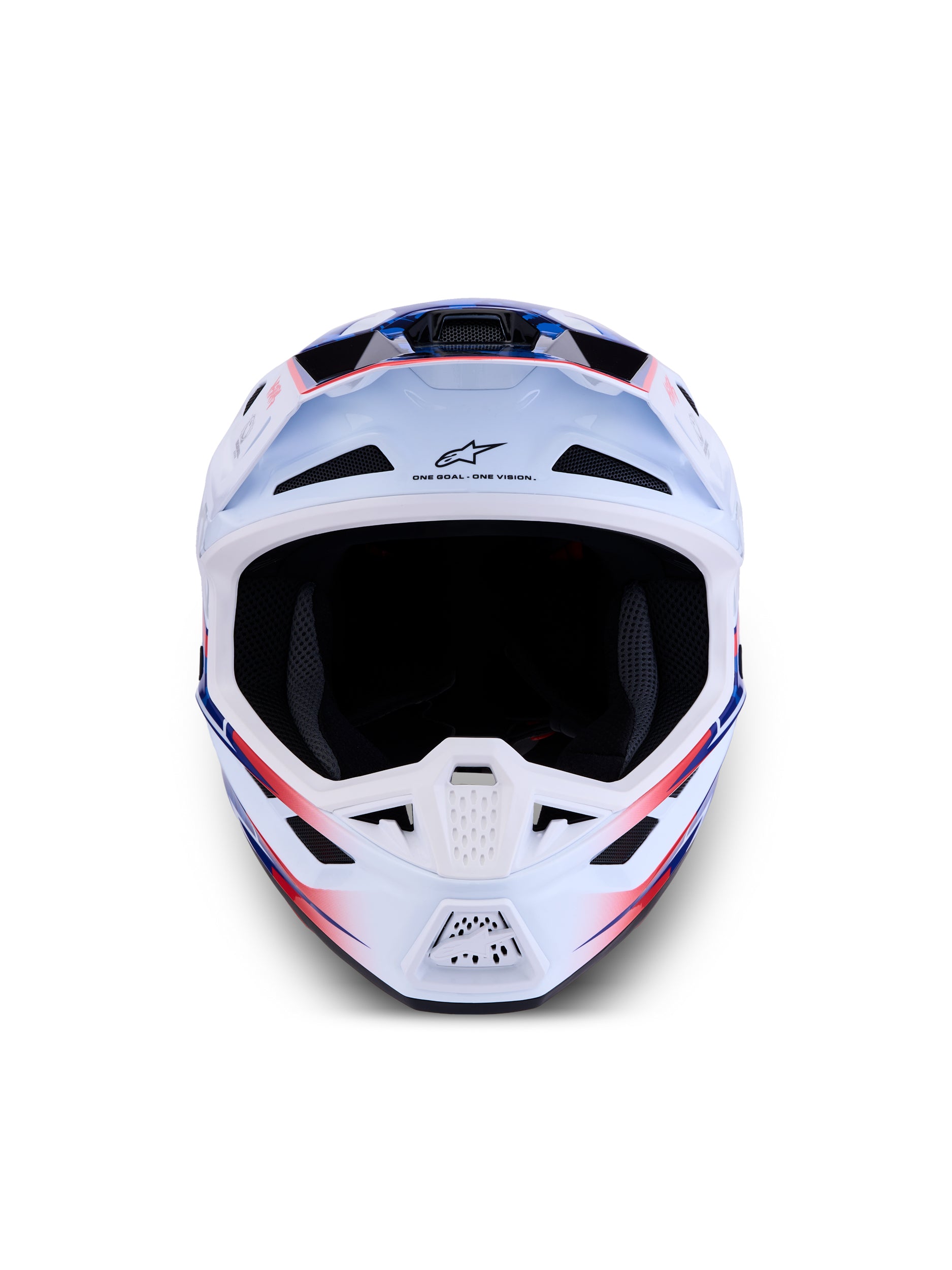 S M7 Blaster Helmet Ece06/Dot Wht/Blue/Red Glossy Lg
