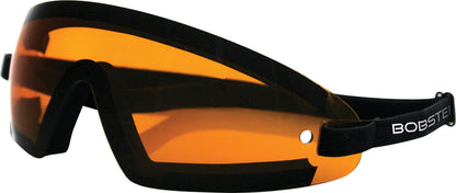 Wrap Around Sunglasses Black W/Amber Lens