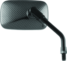 BikeMaster Mini Rectangle Mirror 10mm - Carbon Fiber - Each