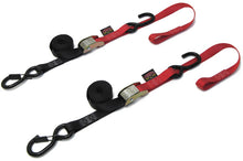 Tie Down Cam Sec Hook Soft Tye 1"X6' Black/Red Pair