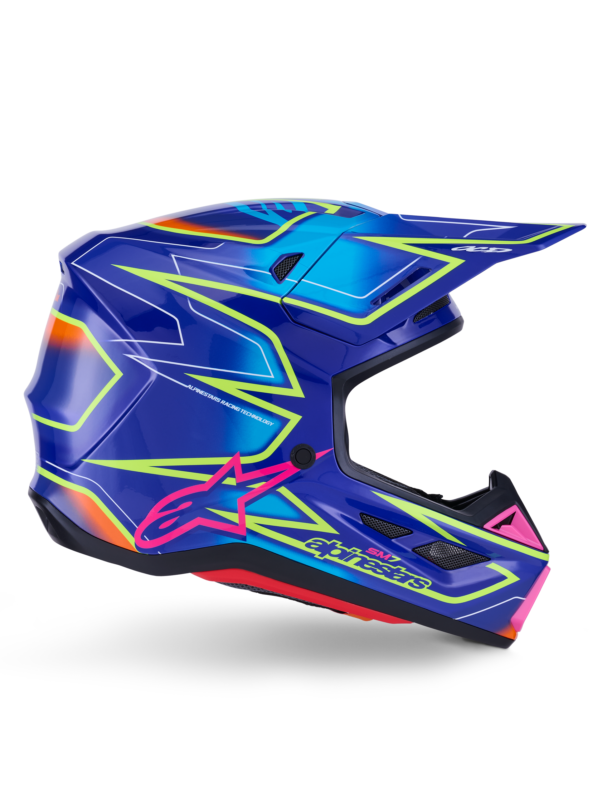 Sm7 Cast Helmet Blue/Pnk/Ylw Fluo Glossy Lg