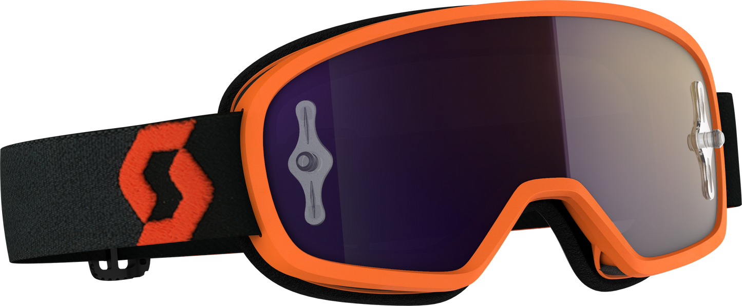 Youth Buzz Mx Pro Goggle Orng/Blk W/Purple Chrome Works