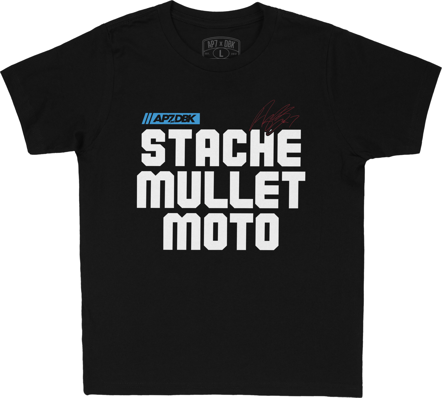 Stache Mullet Moto Youth Tee Black Ym