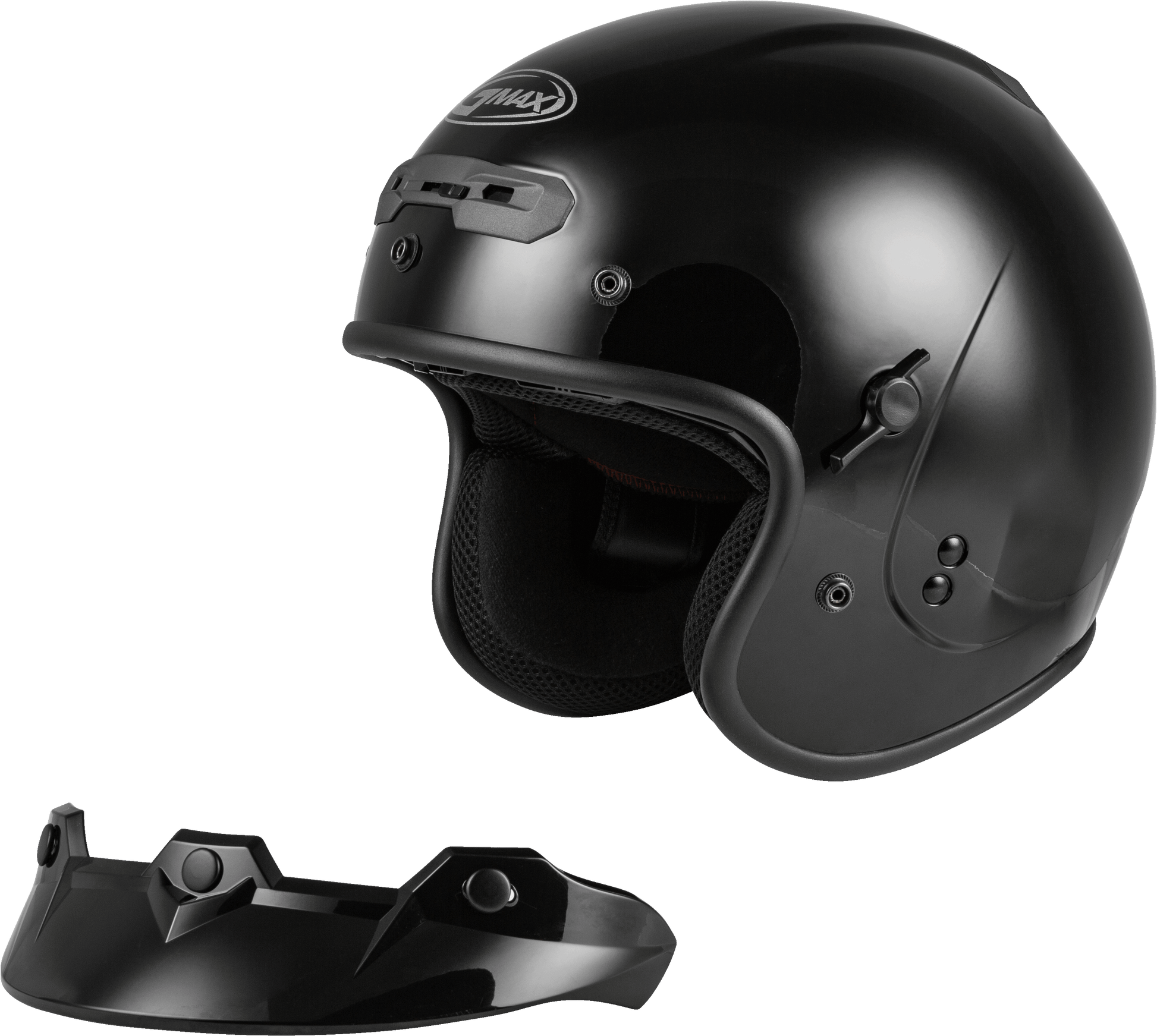Gm 32 Open Face Helmet Black Md