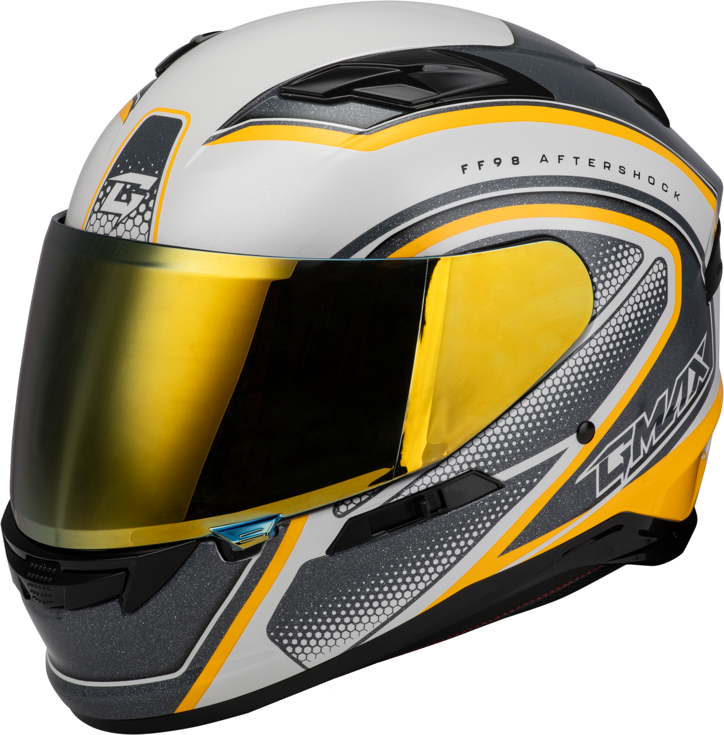 Ff 98 Aftershock Helmet White/Metallic Silver Sm