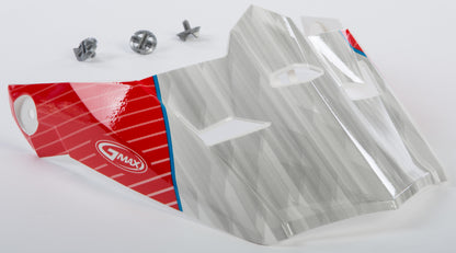 Visor W/Screws Colfax Mx 46y White/Red/Blue Ys Yl