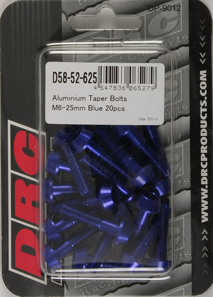 Aluminum Taper Bolts Blue M6x25mm 20/Pk