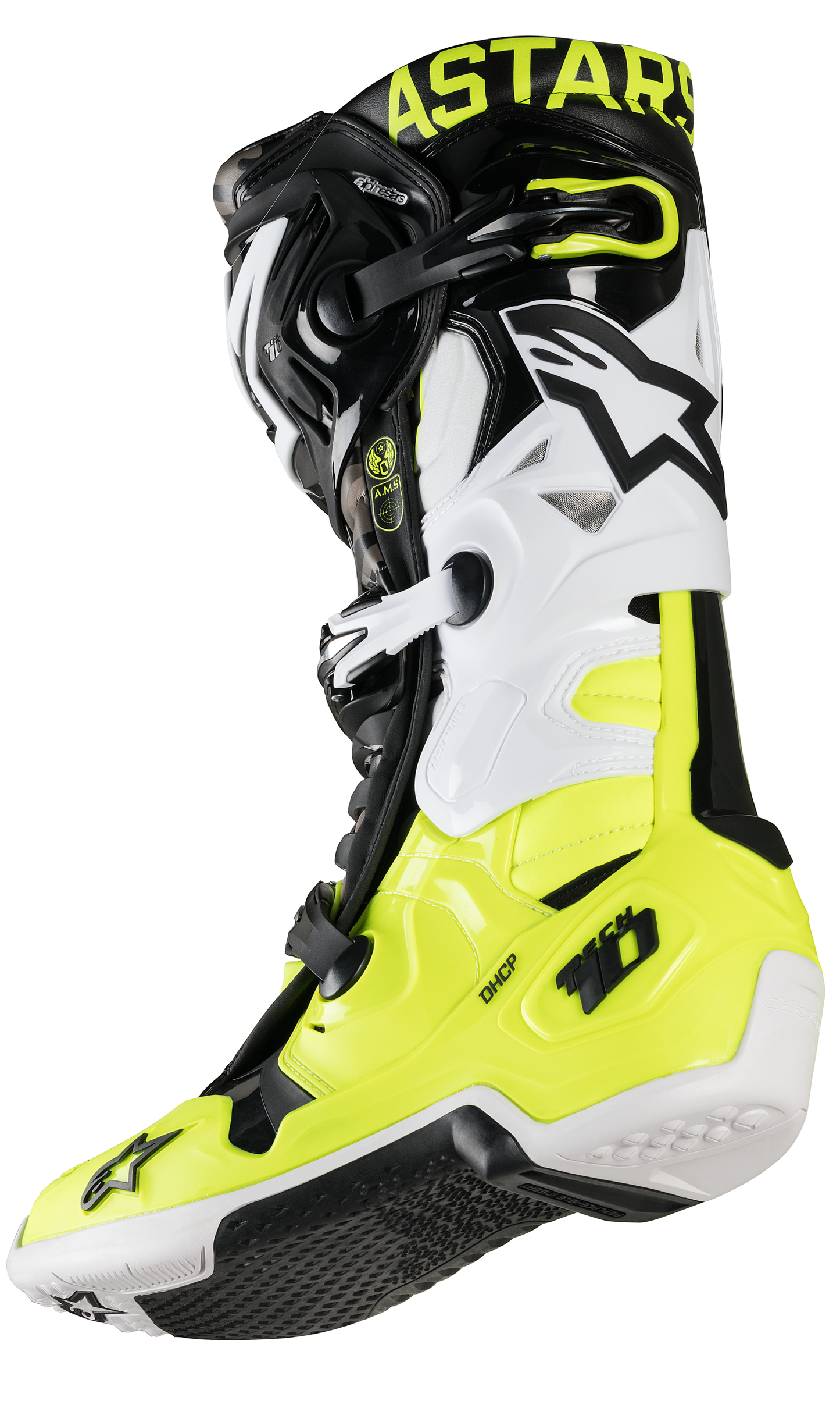 Tech 10 Boot Le Ams21 Black/Yellow Flou/White Sz 10