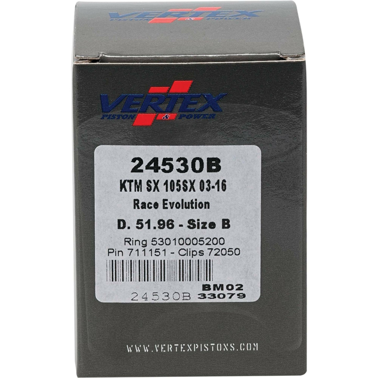 Piston Kit Cast Race Evolution 51.96/Stroker Ktm