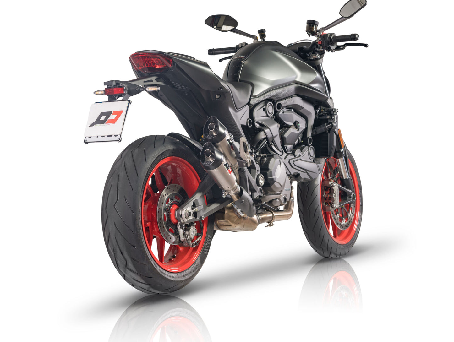 QD Exhaust Twin Gunshot Slip-on system for the Ducati Monster / + (937) 2021+