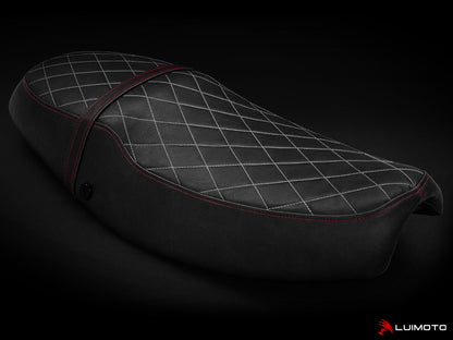 LUIMOTO ( Vintage) Rider Seat Covers for the Triumph THRUXTON (04-15)