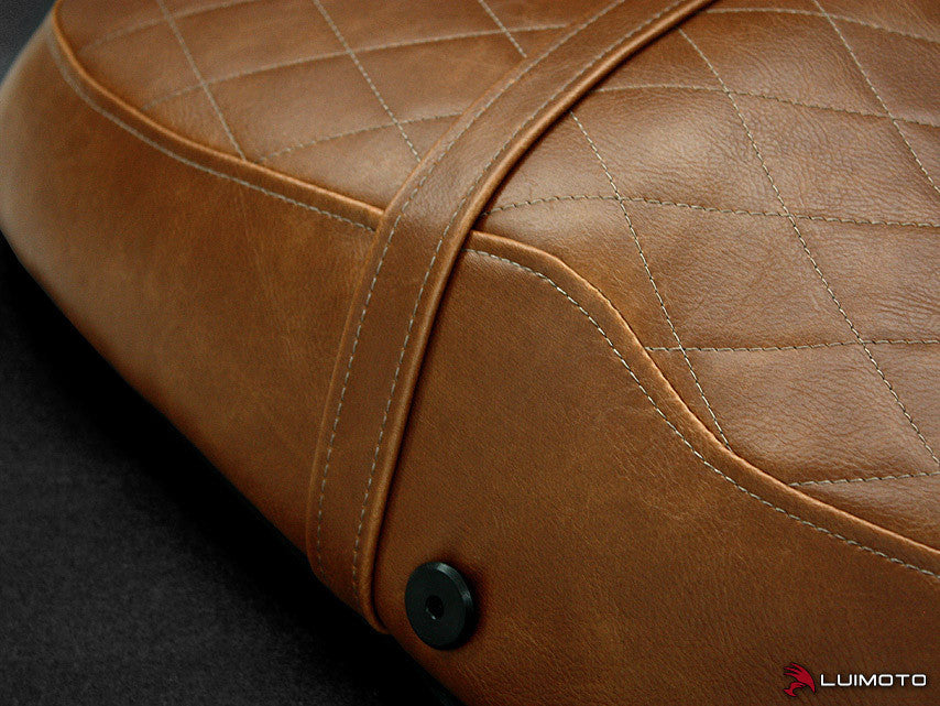 LUIMOTO ( Vintage) Rider Seat Covers for the Triumph THRUXTON (04-15)