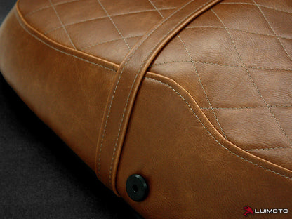 LUIMOTO ( Vintage) Rider Seat Covers for the Triumph THRUXTON (04-15)