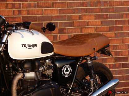 LUIMOTO ( Vintage) Rider Seat Covers for the Triumph THRUXTON (04-15)