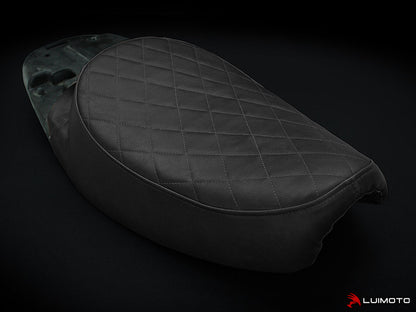 LUIMOTO (Solo Seat) Vintage Rider Seat Covers for the Triumph Scrambler (06+) and Bonneville (00-15)