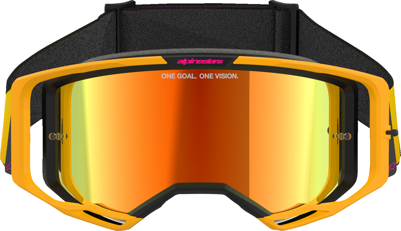 ALPINESTARS GOGGLES Vision 8 Goggle - Corp - Yellow/Pink - Red Mirror Lens 5101625-5023