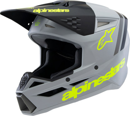 ALPINESTARS Youth SM3 Helmet - Radium - Matte Gray/Black/Yellow Fluo - Large 8301825-9510-YL