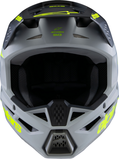 ALPINESTARS Youth SM3 Helmet - Radium - Matte Gray/Black/Yellow Fluo - Medium 8301825-9510-YM