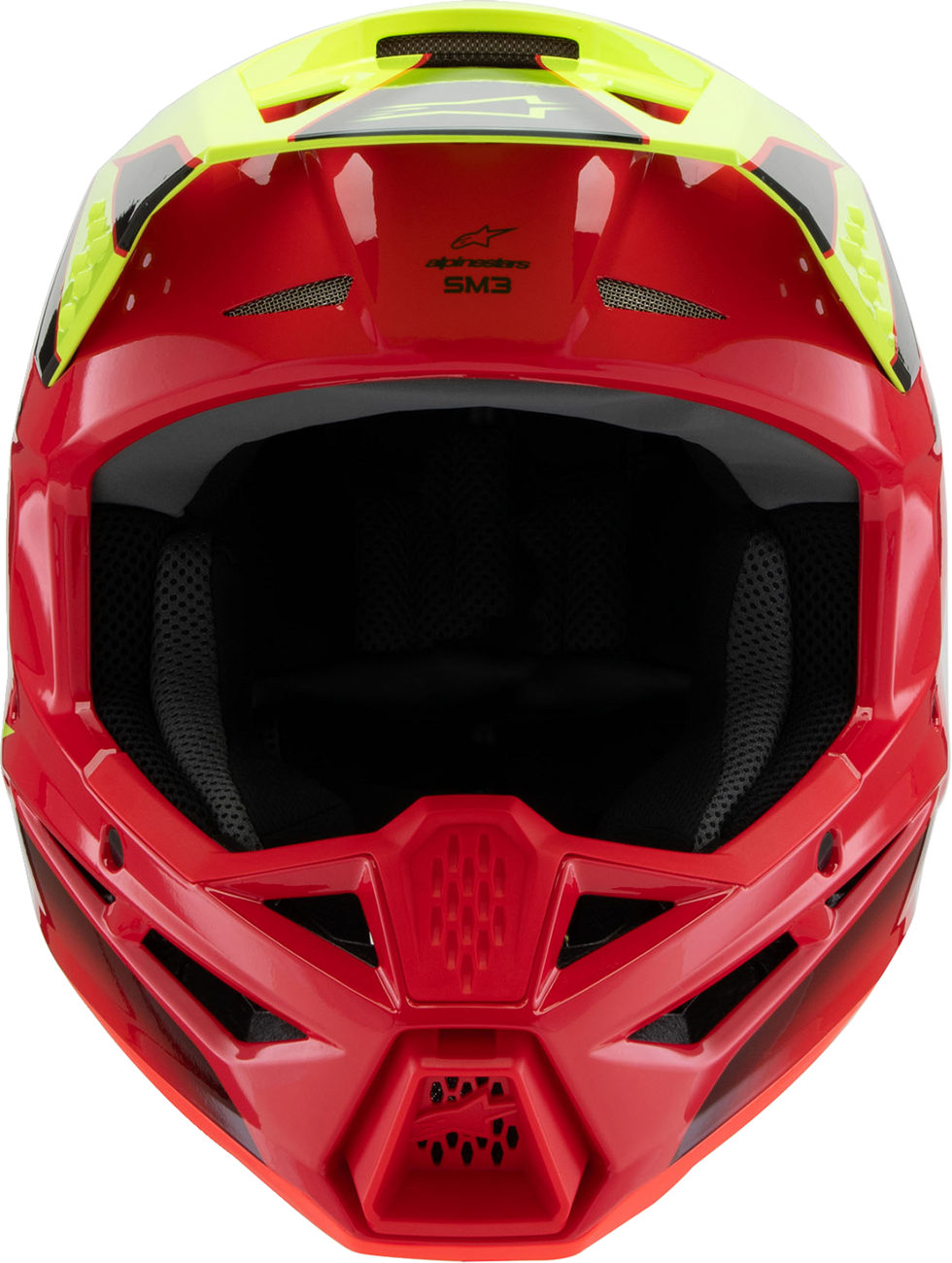 ALPINESTARS Youth SM3 Helmet - Fray - Gloss Red/Yellow Fluo/Black - Large 8301625-3051-YL