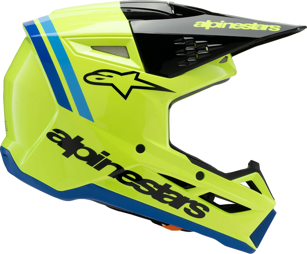 ALPINESTARS Youth SM3 Helmet - Radium - Gloss Yellow Fluo/Black/Blue - Medium 8301825-5017-YM