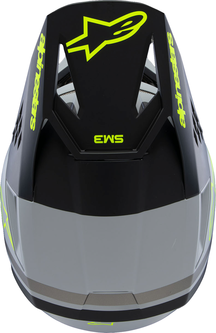 ALPINESTARS Youth SM3 Helmet - Radium - Matte Gray/Black/Yellow Fluo - Small 8301825-9510-YS