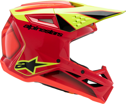 ALPINESTARS Youth SM3 Helmet - Fray - Gloss Red/Yellow Fluo/Black - Large 8301625-3051-YL