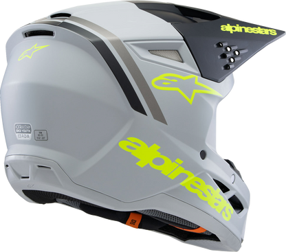 ALPINESTARS Youth SM3 Helmet - Radium - Matte Gray/Black/Yellow Fluo - Large 8301825-9510-YL
