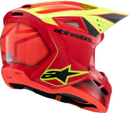 ALPINESTARS Youth SM3 Helmet - Fray - Gloss Red/Yellow Fluo/Black - Large 8301625-3051-YL