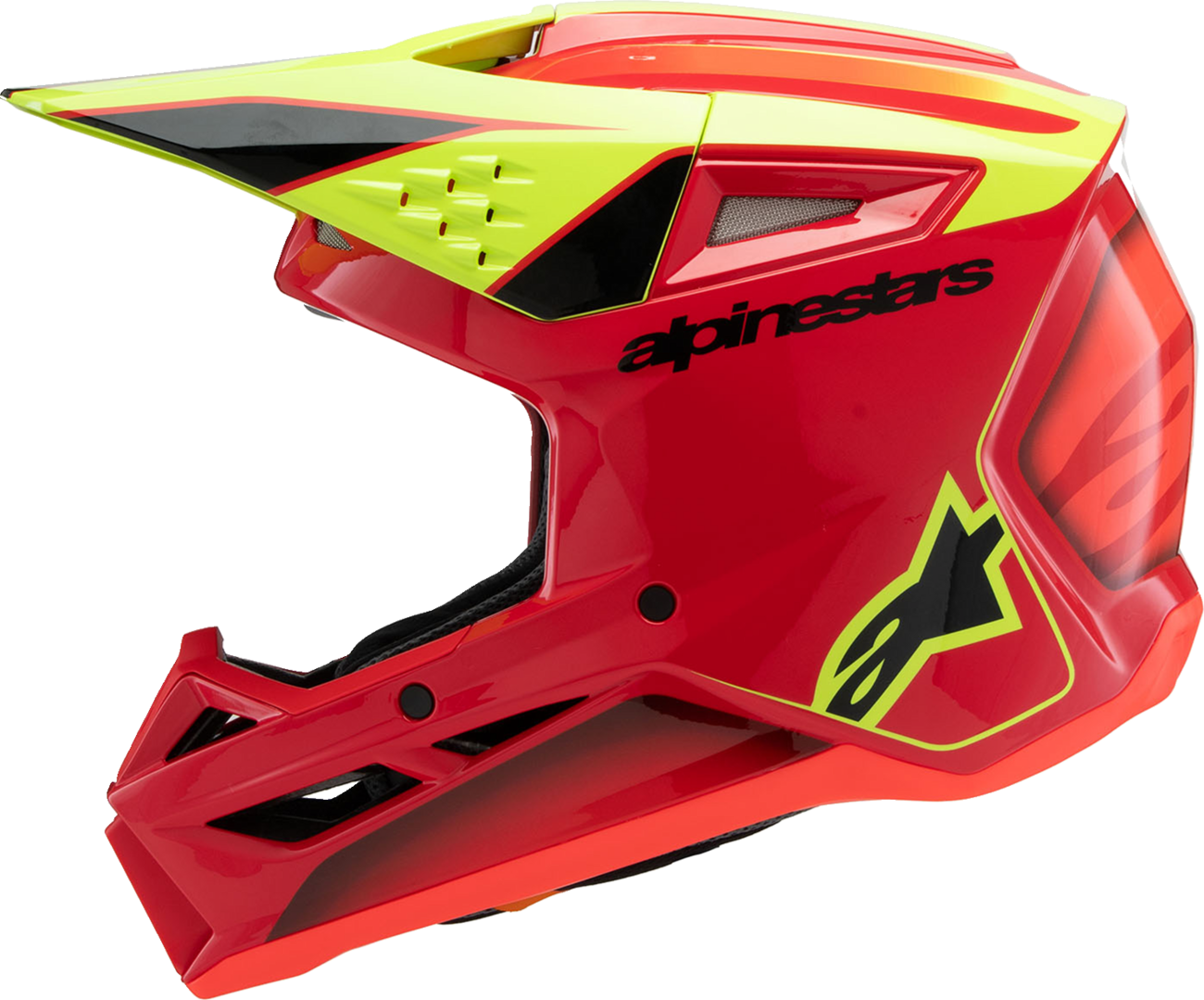 ALPINESTARS Youth SM3 Helmet - Fray - Gloss Red/Yellow Fluo/Black - Large 8301625-3051-YL