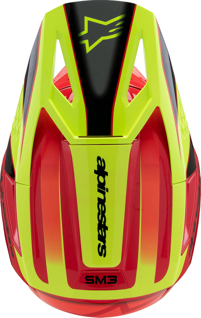 ALPINESTARS Youth SM3 Helmet - Fray - Gloss Red/Yellow Fluo/Black - Medium 8301625-3051-YM
