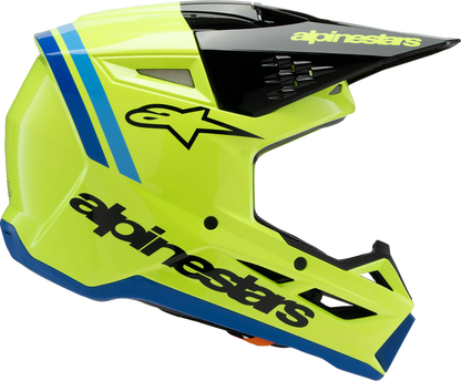 ALPINESTARS Youth SM3 Helmet - Radium - Gloss Yellow Fluo/Black/Blue - Small 8301825-5017-YS
