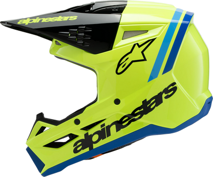 ALPINESTARS Youth SM3 Helmet - Radium - Gloss Yellow Fluo/Black/Blue - Small 8301825-5017-YS