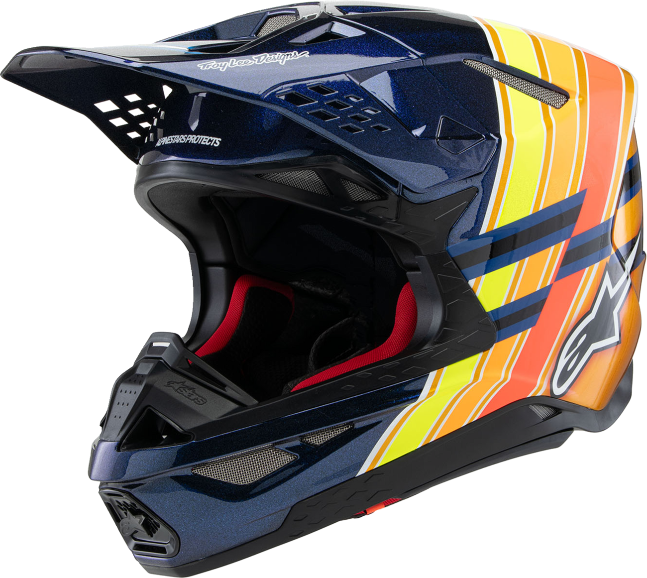ALPINESTARS Supertech M10 Helmet - TLD Edition 25 - MIPS® - Gloss Dark Blue/Orange/Yellow/Fluo Red - Small 8300225-7156-S