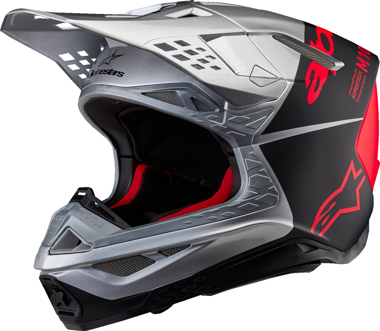ALPINESTARS Supertech M10 Helmet - Flood - MIPS® - Gloss Silver/Black/Orange Fluo - 2XL 8301023-1954-XXL