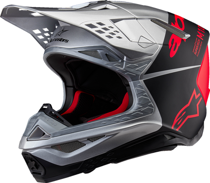 ALPINESTARS Supertech M10 Helmet - Flood - MIPS® - Gloss Silver/Black/Orange Fluo - 2XL 8301023-1954-XXL