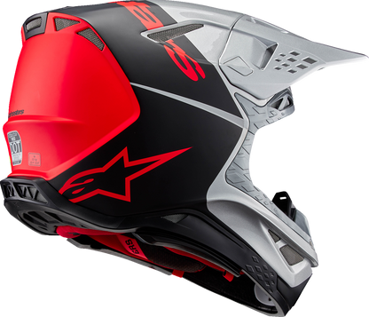 ALPINESTARS Supertech M10 Helmet - Flood - MIPS® - Gloss Silver/Black/Orange Fluo - 2XL 8301023-1954-XXL